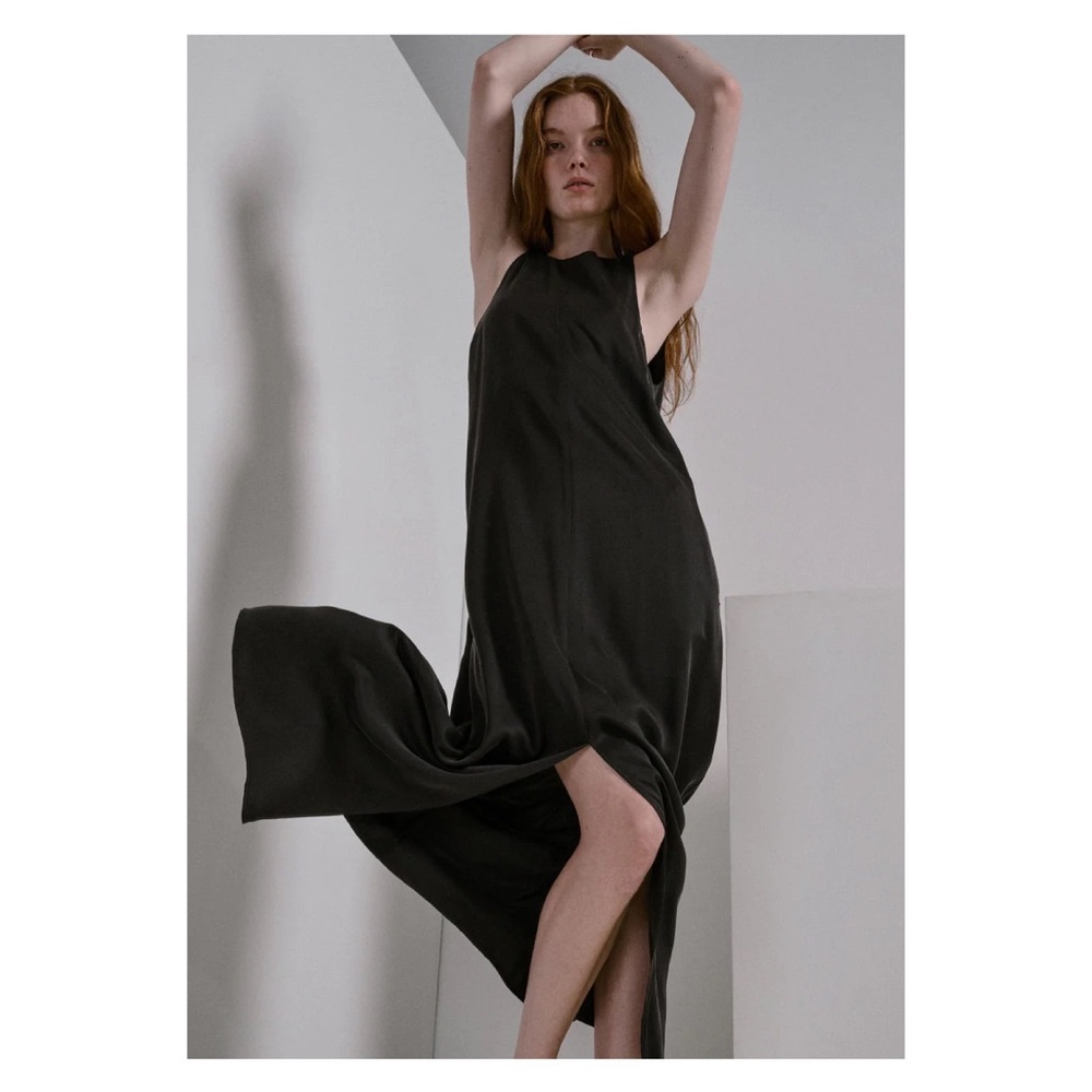 🛑 SOLD 🛑 New! LUNYA Racer Washable Silk Slit Maxi Dress - Picture 7 of 14
